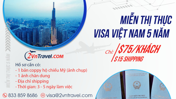 Miễn thị thực 5 năm